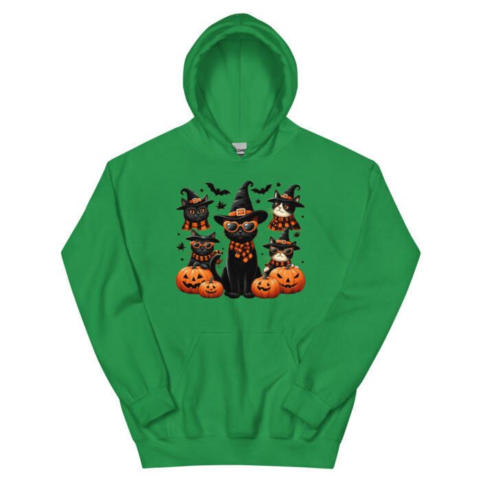 Spooky Cat Squad Unisex Wacky Hoodie - Image 9