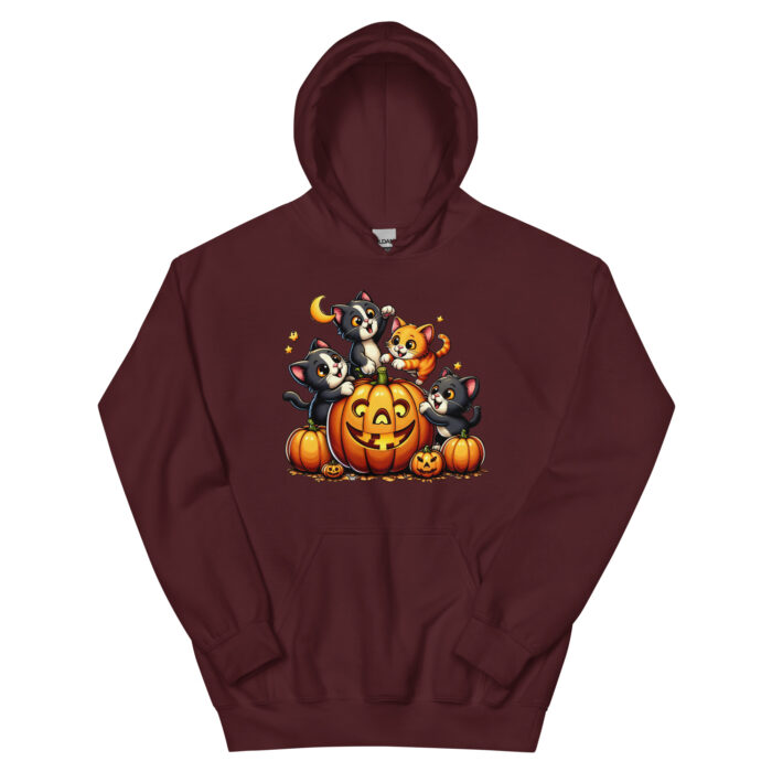 Kittens and Pumpkins Unisex Wacky Hoodie - Image 4