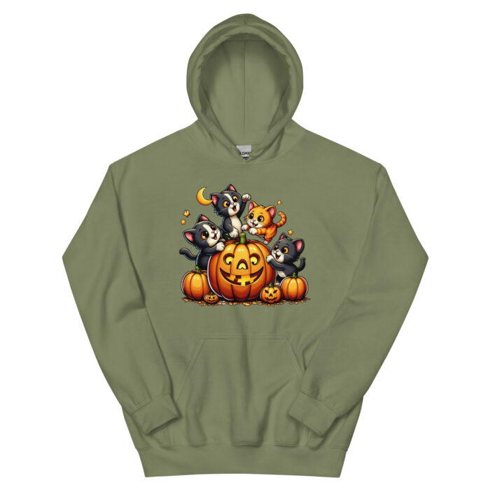 Kittens and Pumpkins Unisex Wacky Hoodie - Image 12