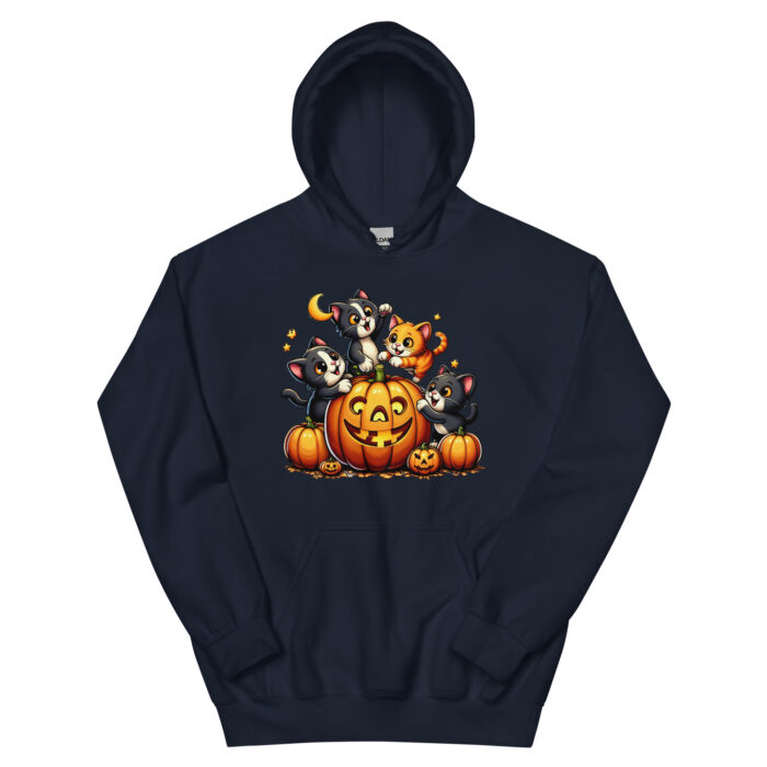 Kittens and Pumpkins Unisex Wacky Hoodie - Image 3