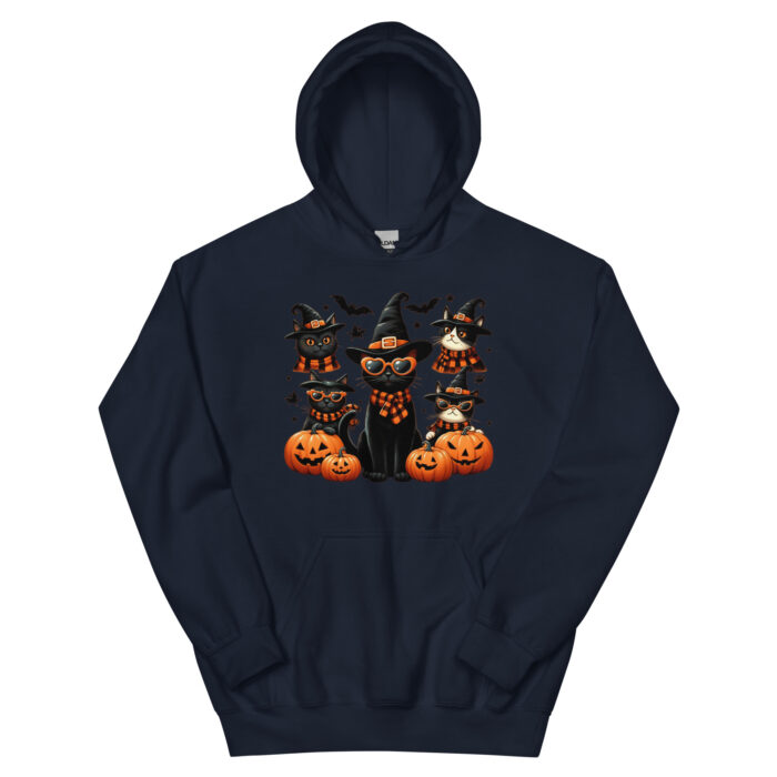 Spooky Cat Squad Unisex Wacky Hoodie - Image 3