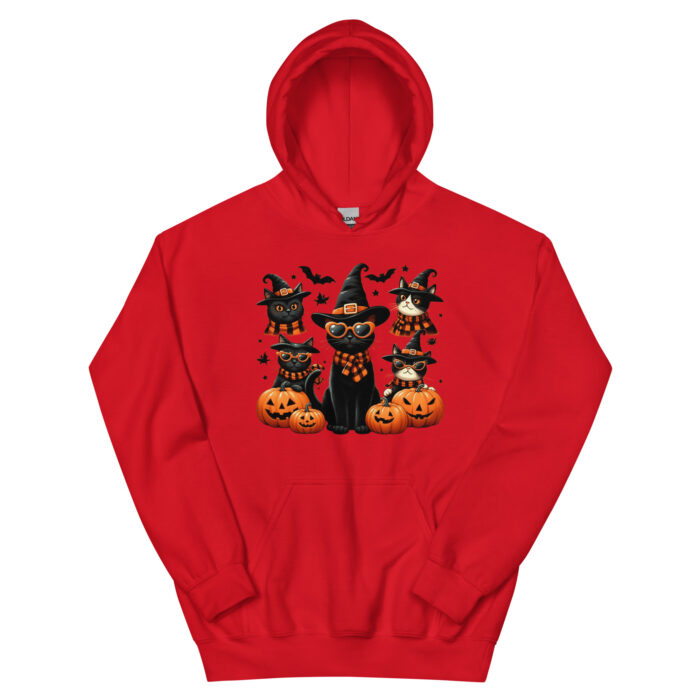 Spooky Cat Squad Unisex Wacky Hoodie - Image 4