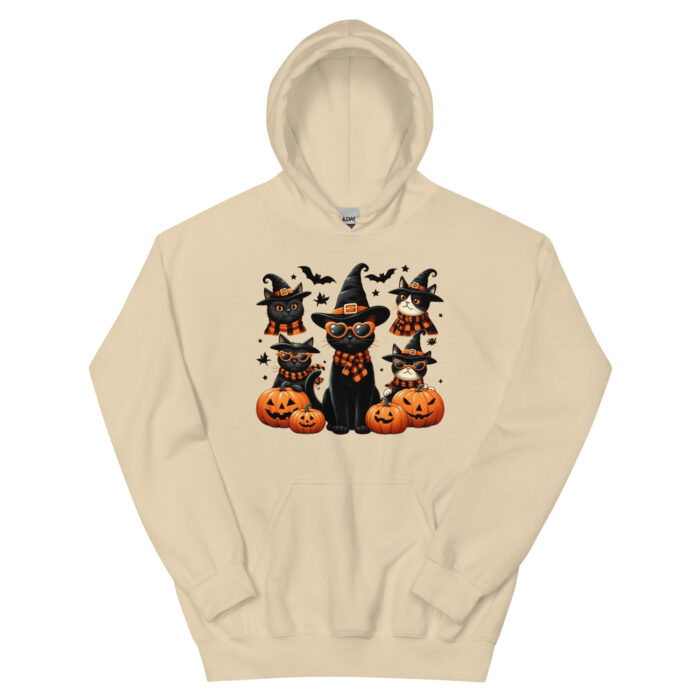 Spooky Cat Squad Unisex Wacky Hoodie - Image 13