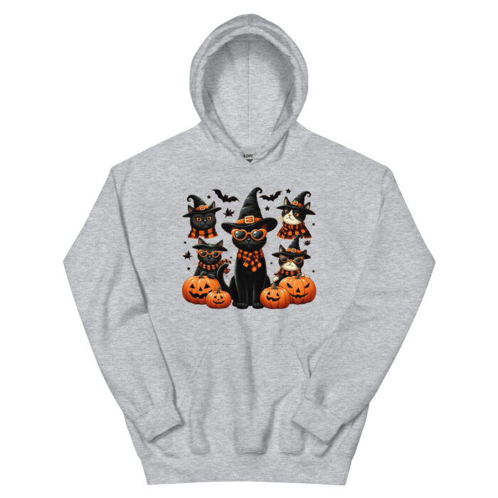 Spooky Cat Squad Unisex Wacky Hoodie - Image 11